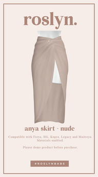 Second Life Marketplace - roslyn. anya skirt. nude [unpack]